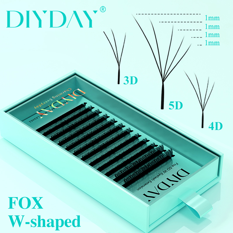 Eyelash Extension Volume Cat Eye - DIYDAY Foxy W-Shaped 3D 4D 5D