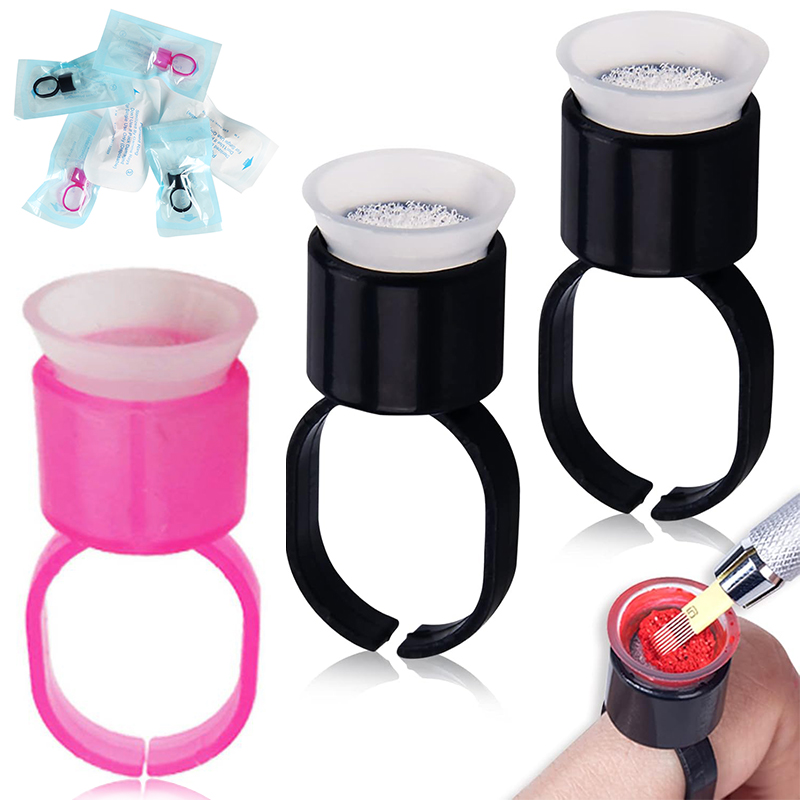 50/100PCS Tattoo Ink Ring Cups - đánh giá và giá Eyelash Extension Permanent