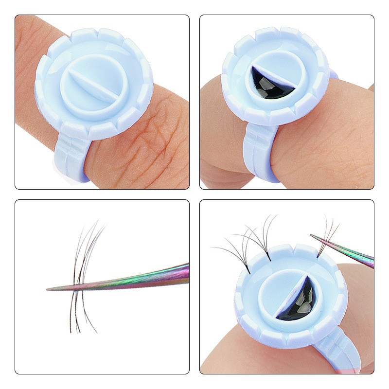 100Pcs Disposable Glue Ring Ho - đánh giá và giá Eyelash Extension Class