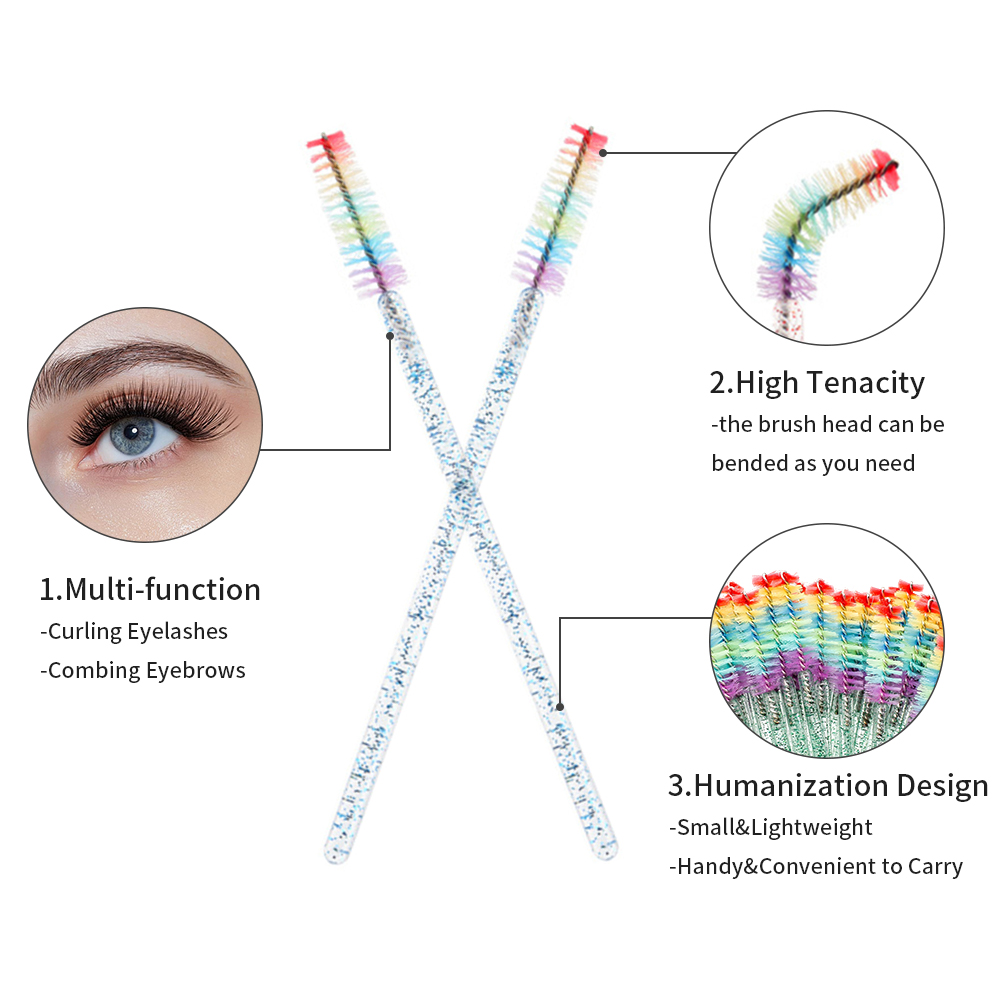 50PCS Rainbow Crystal Eyelash  - đánh giá và giá Eyelash Extension Maps