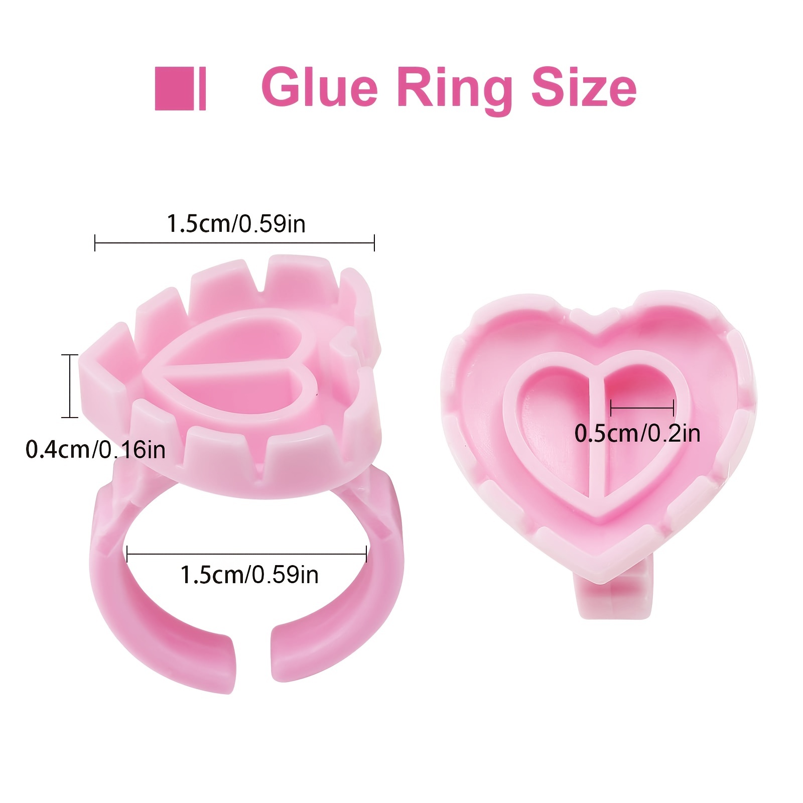 100PCSHeart Eyelash Glue Rings - đánh giá và giá Eyelash Extension Maps