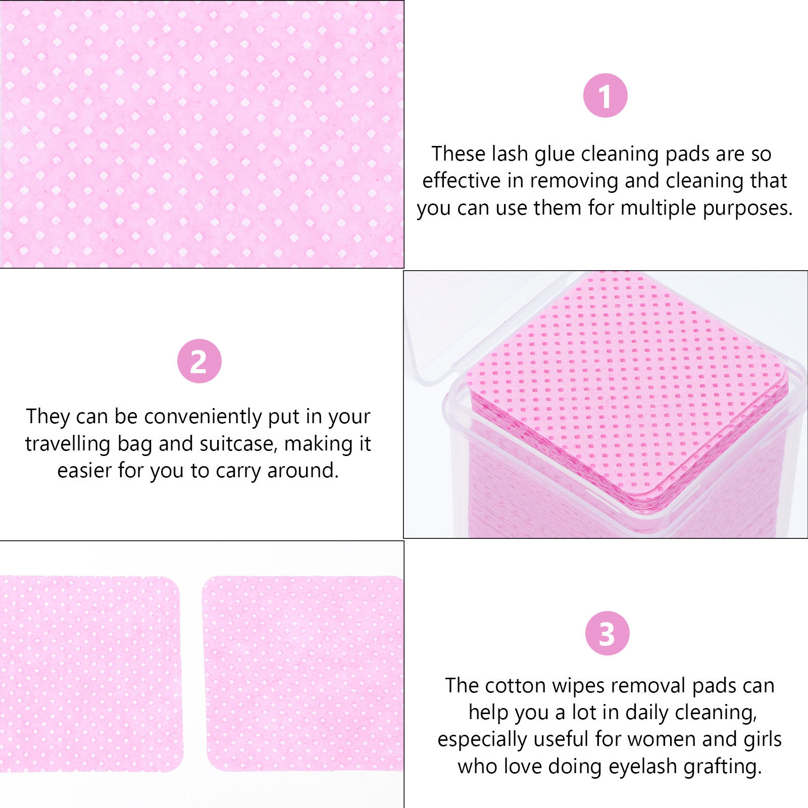 600Pcs Cleaning Cotton Wipes L - đánh giá và giá Eyelash Extension Glue Remover