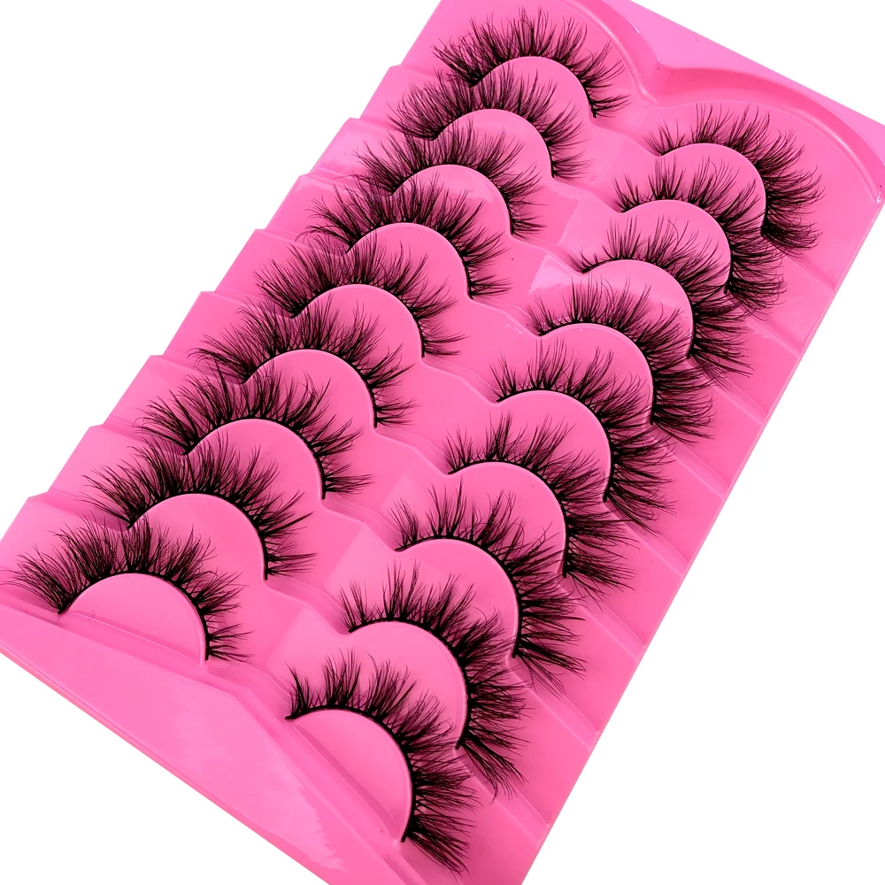 AMSDCN 9 Pairs Mink Lashes Flu - đánh giá và giá Eyelash Extension Volume Cat Eye