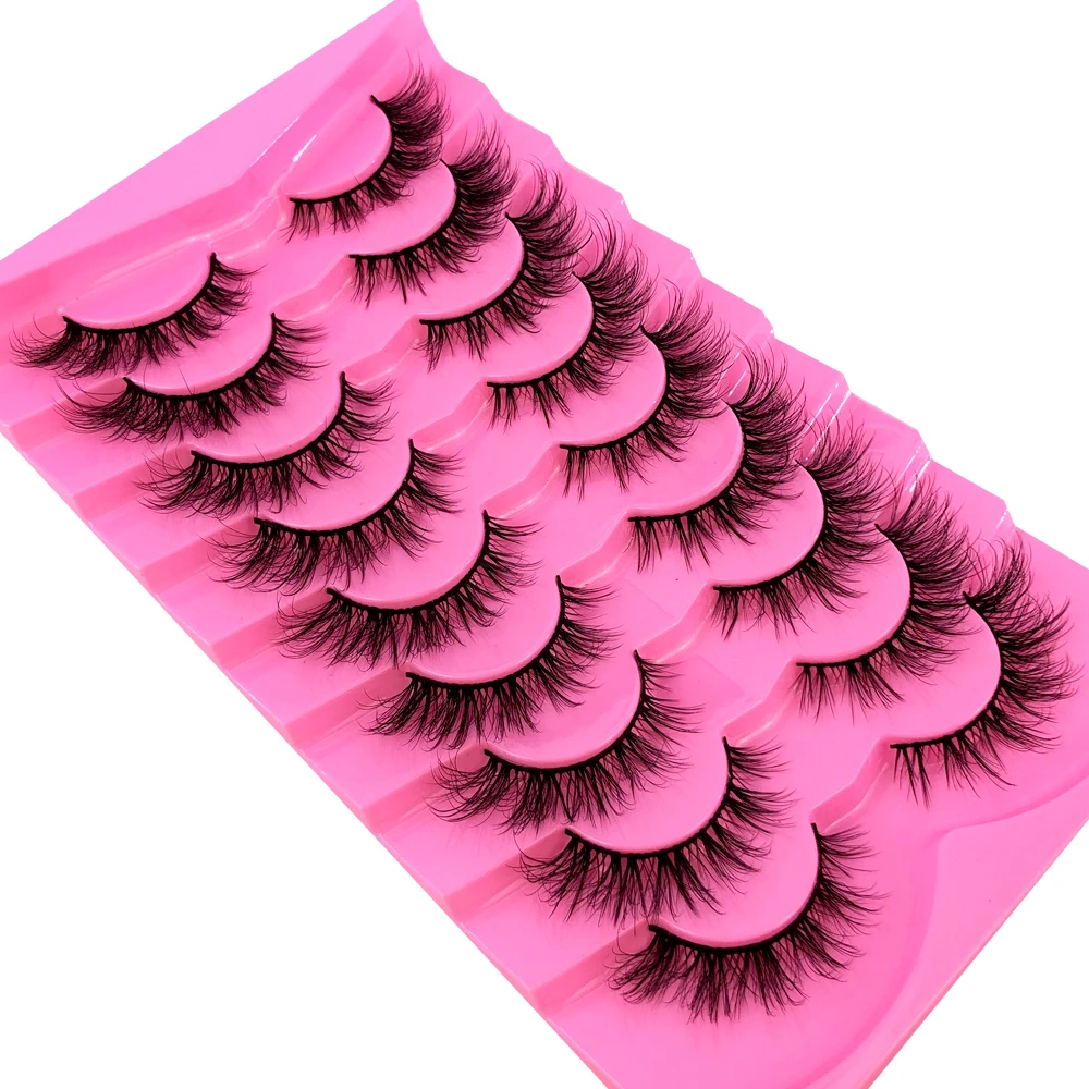 AMSDCN 9 Pairs Mink Lashes Flu - đánh giá và giá Eyelash Extension Volume Cat Eye