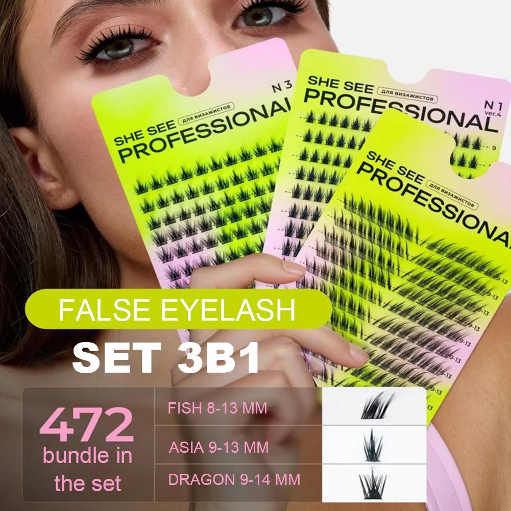 Natural Cluster False Eyelashe - đánh giá và giá Eyelash Extension Volume Cat Eye